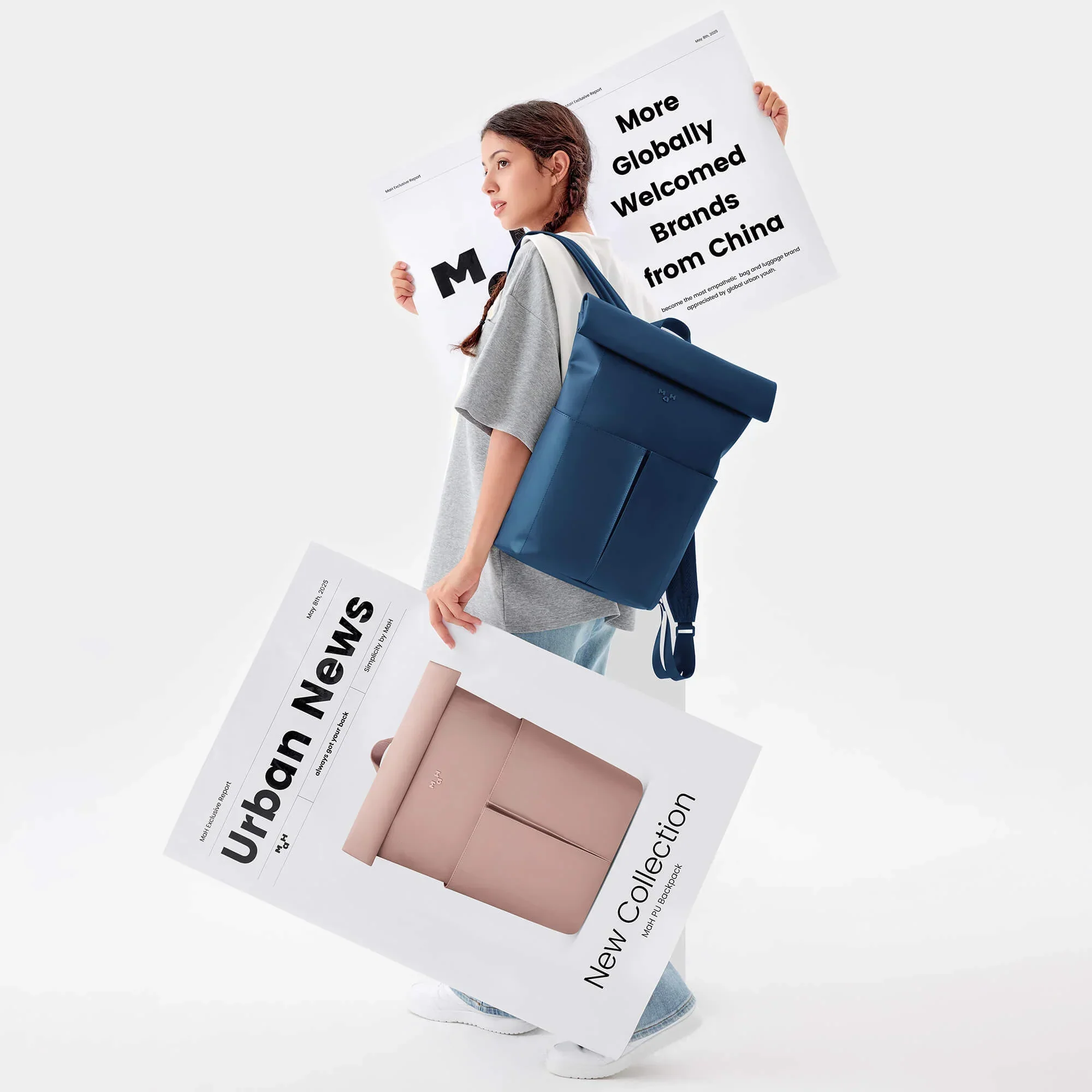 Line Rolltop Backpack | PU - Image 9